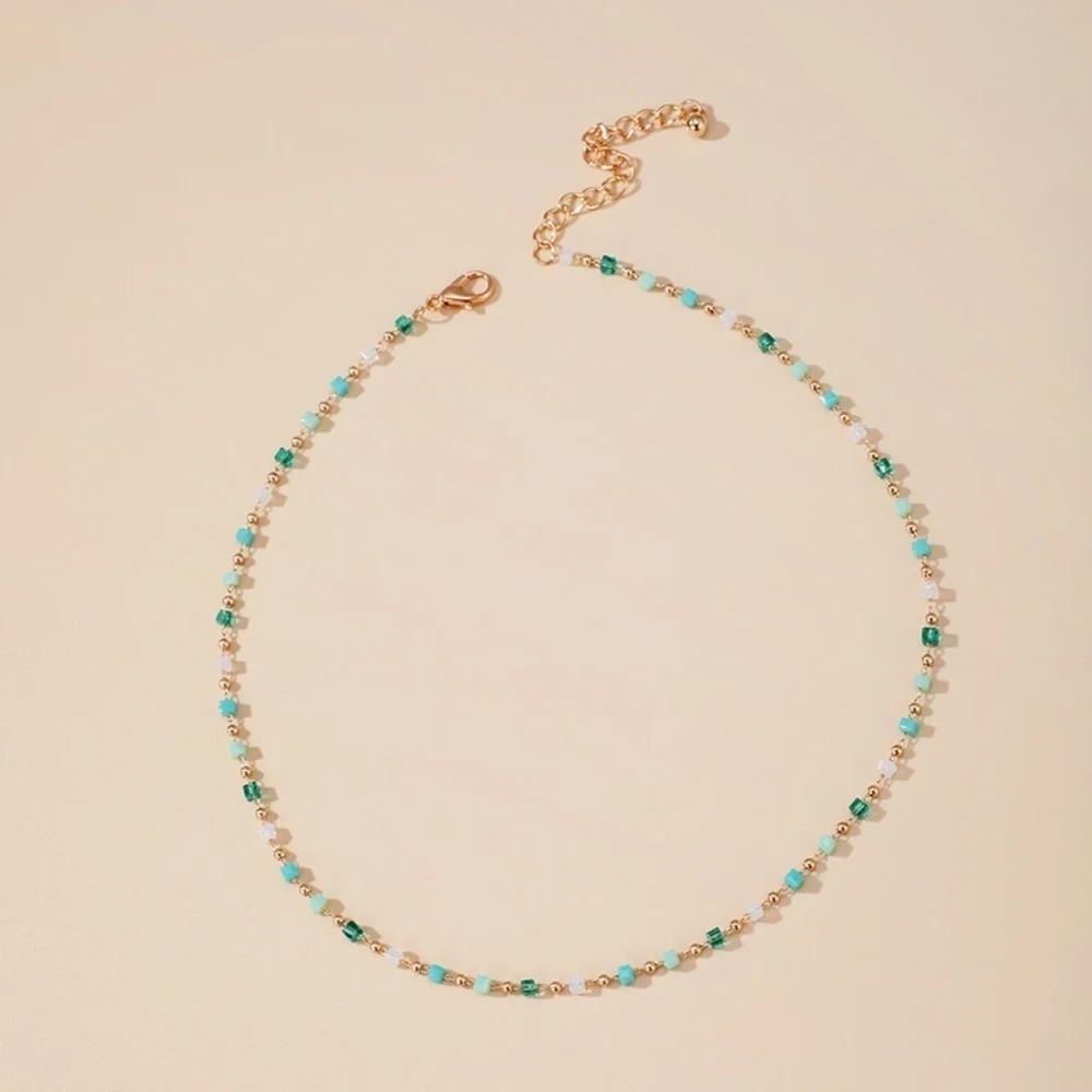 *ALETTA* Blue x White Bead Fashion Necklace